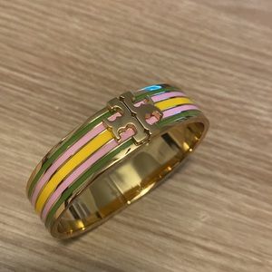 Tory Burch 'Groundoff Kira' striped enamel bracelet